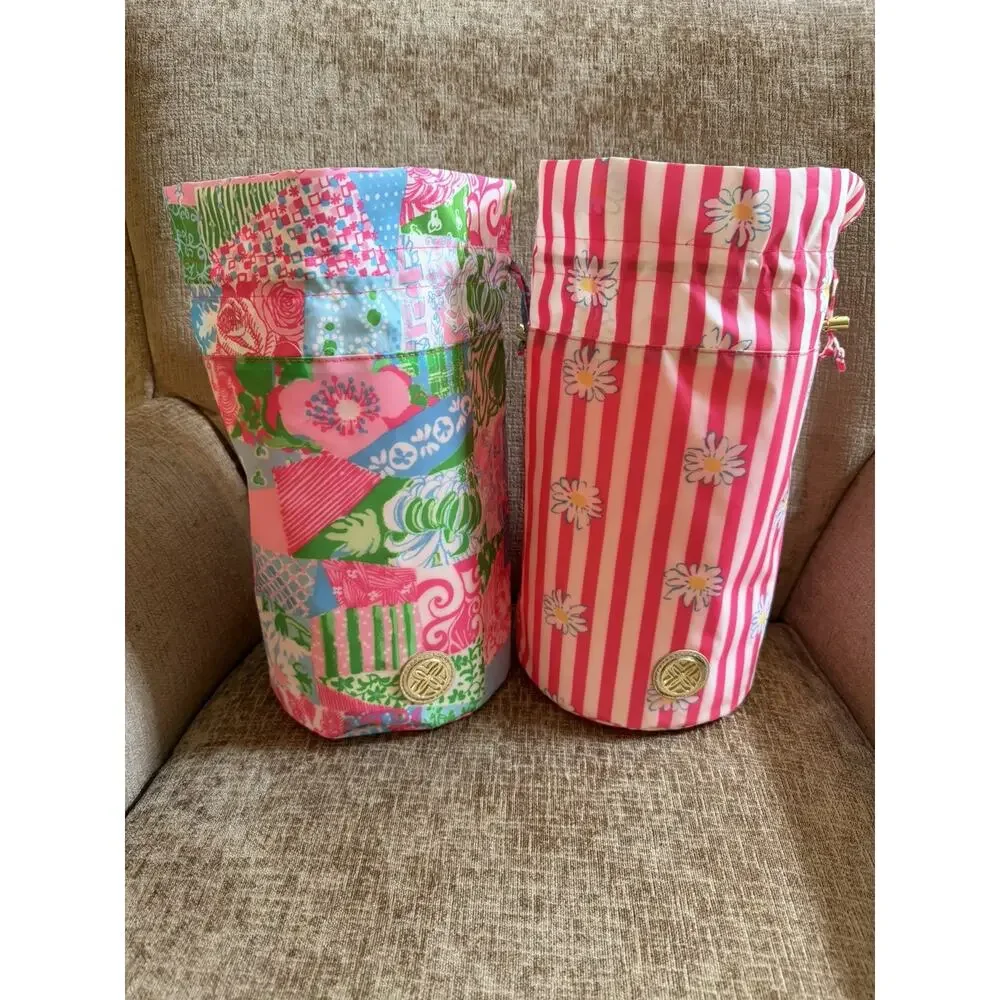 2 Lilly Pulitzer Pool Pouches NWOT GWP Crazy Quilt and Daisy Print